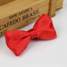 Boys Poppy Red Satin Bow Tie with Adjustable Strap
